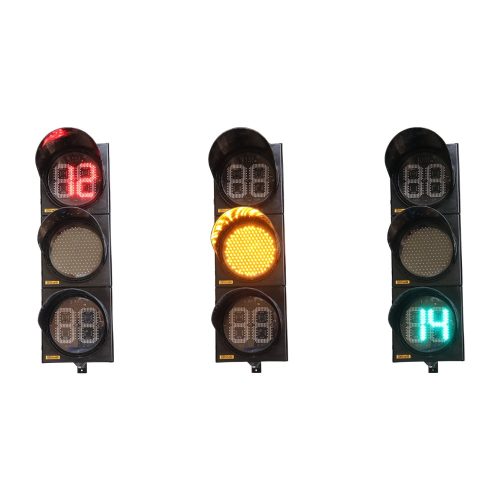 200 mm Kırmızı Yeşil Geri Sayıcılı LED’li Oto Siyah Standart