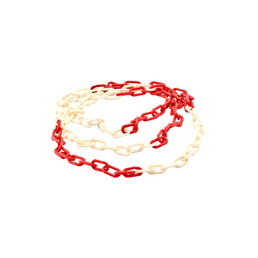 Plastik Zincir Kırmızı – Beyaz 6 mm